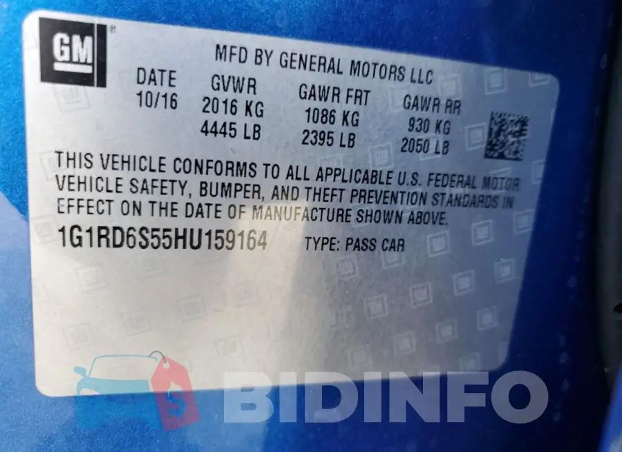 1G1RD6S55HU159164 Photo# 12