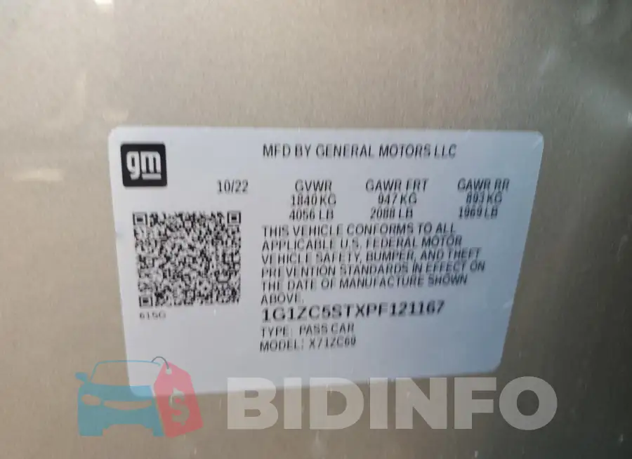 1G1ZC5STXPF121167 Photo# 12