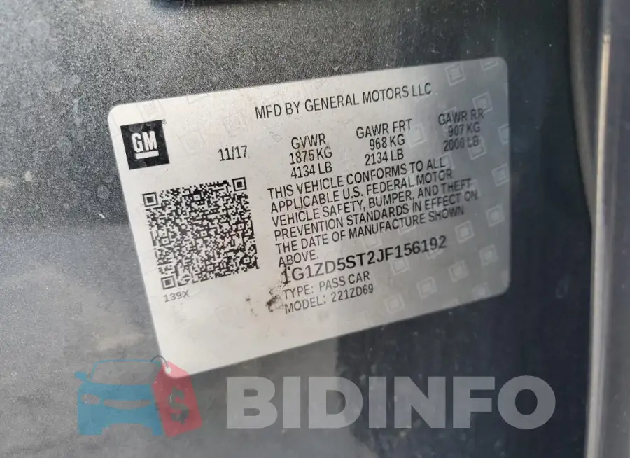 1G1ZD5ST2JF156192 Photo# 12