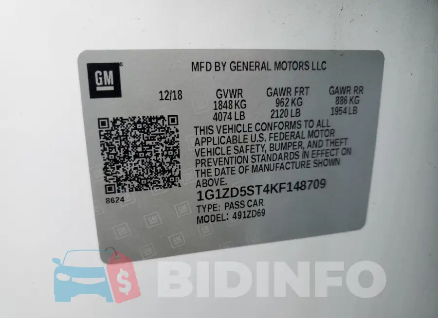 1G1ZD5ST4KF148709 Photo# 12