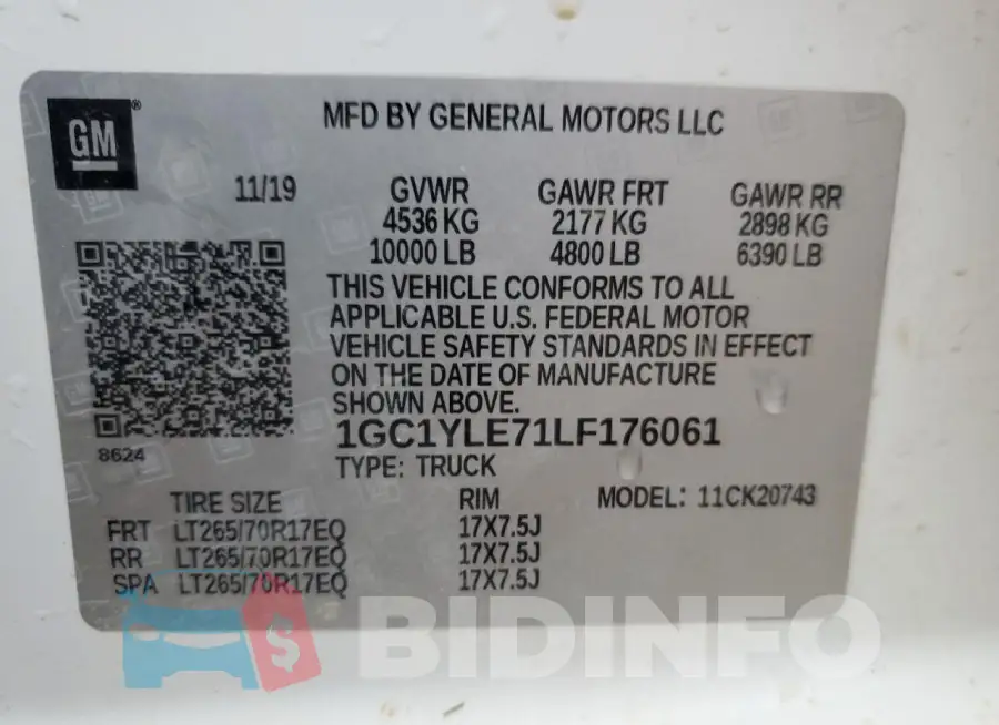 1GC1YLE71LF176061 Photo# 12