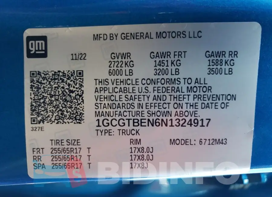 1GCGTBEN6N1324917 Photo# 12