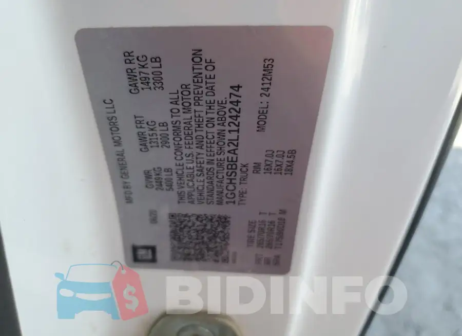 1GCHSBEA2L1242474 Photo# 12