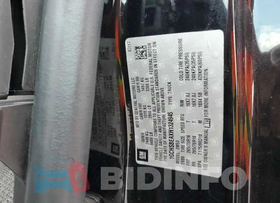 1GCHSBEAXH1324945 Photo# 12