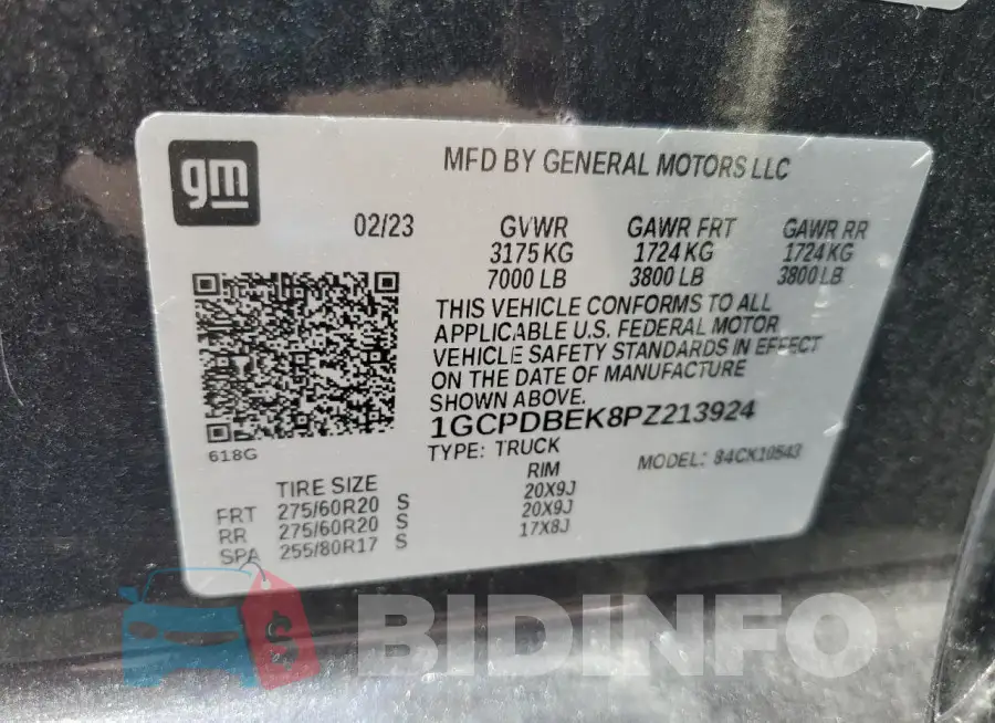 1GCPDBEK8PZ213924 Photo# 12