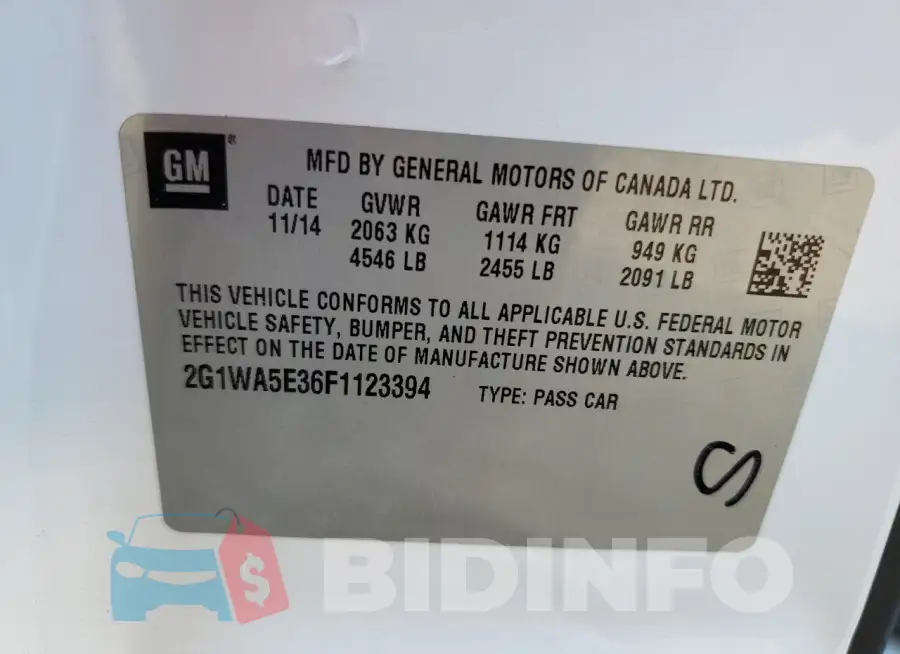 2G1WA5E36F1123394 Photo# 12