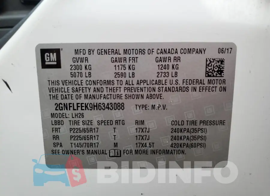 2GNFLFEK9H6343088 Photo# 13
