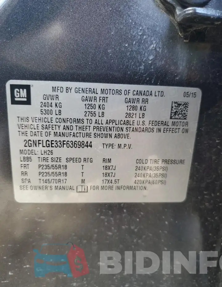 2GNFLGE33F6369844 Photo# 12