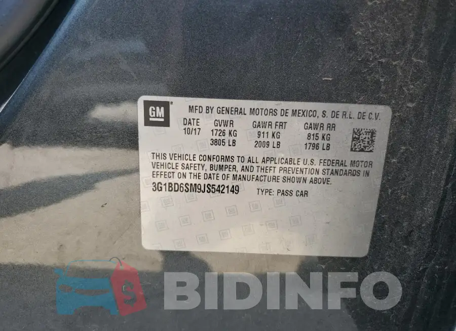 3G1BD6SM9JS542149 Photo# 12