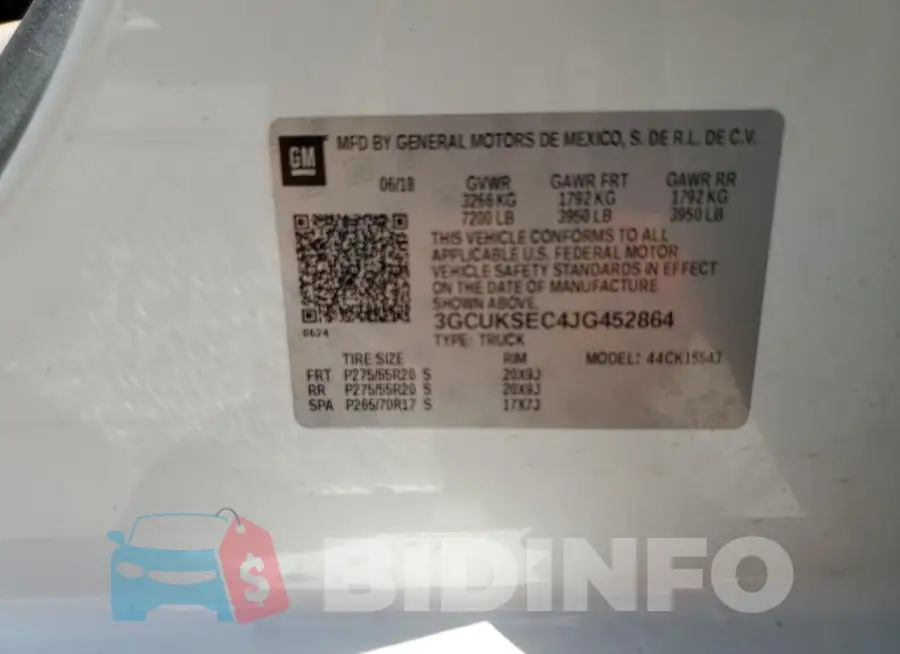 3GCUKSEC4JG452864 Photo# 12