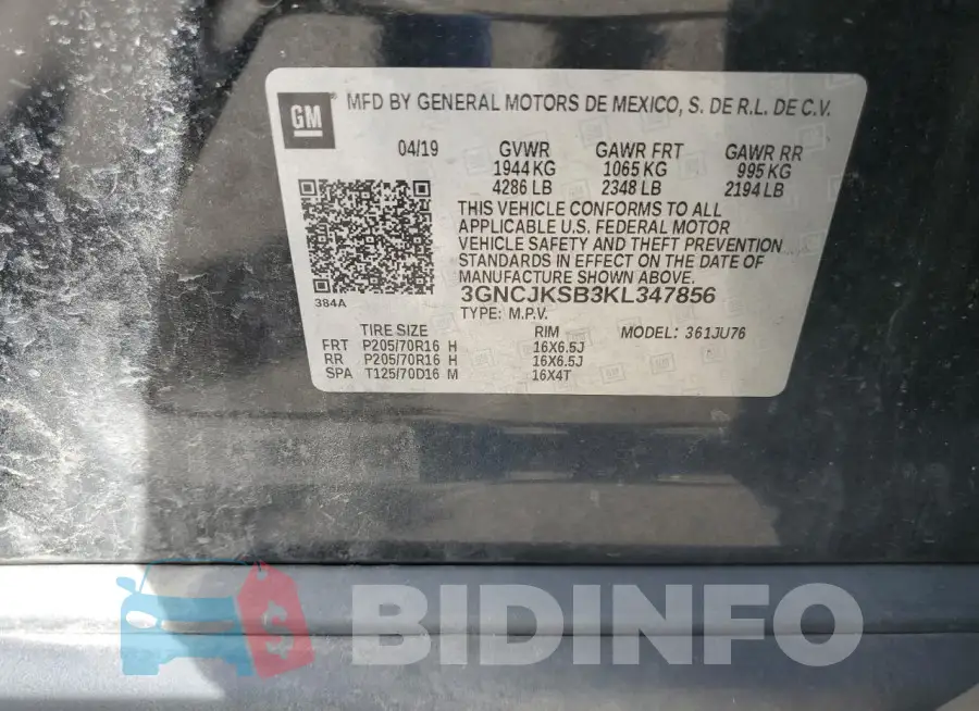 3GNCJKSB3KL347856 Photo# 13