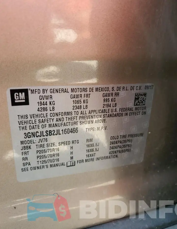 3GNCJLSB2JL160466 Photo# 12