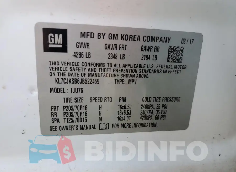 KL7CJKSB6JB522459 Photo# 13