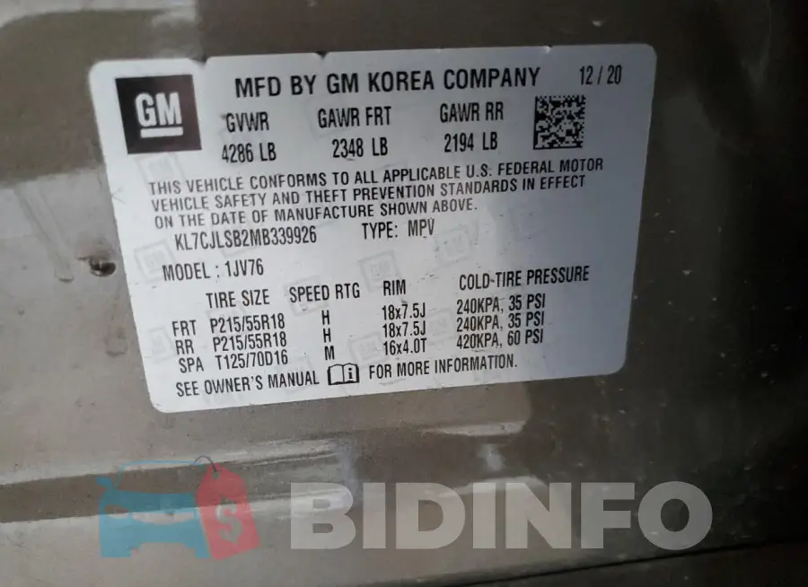 KL7CJLSB2MB339926 Photo# 13