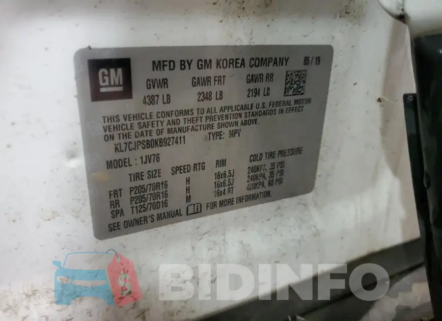 KL7CJPSB0KB927411 Photo# 13