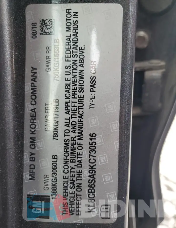 KL8CB6SA9KC730516 Photo# 12