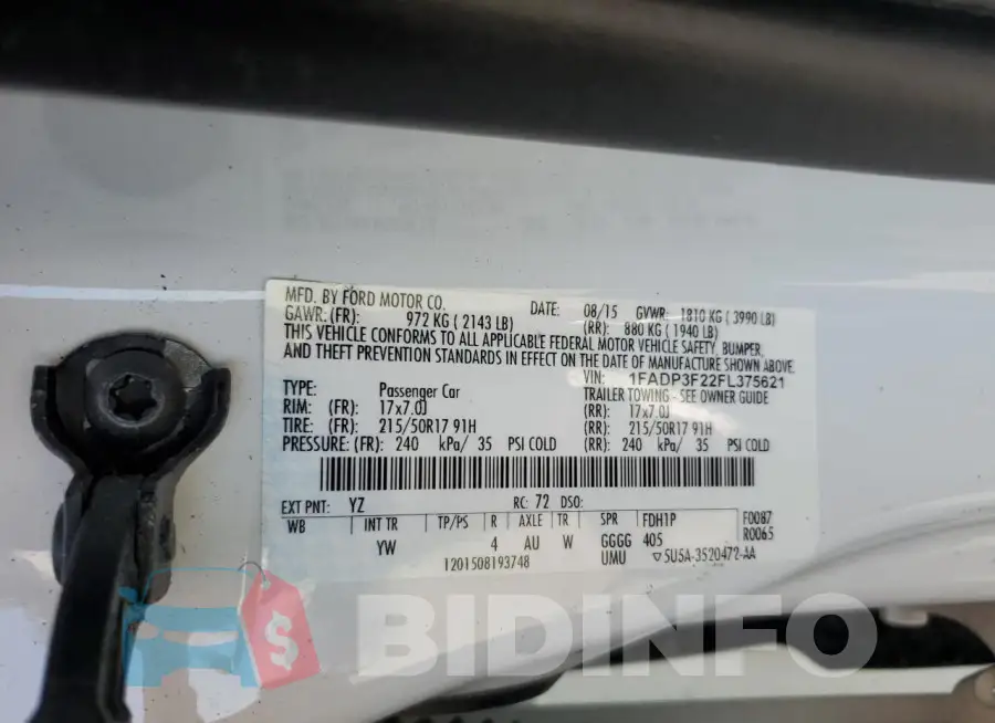 1FADP3F22FL375621 Photo# 12