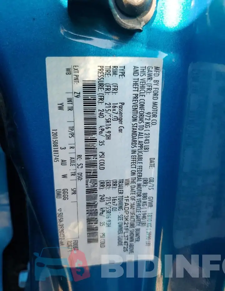 1FADP3K21FL374725 Photo# 12