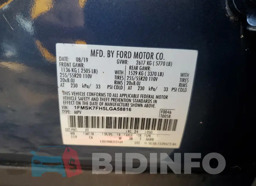 1FMSK7FH5LGA58816 Photo# 14