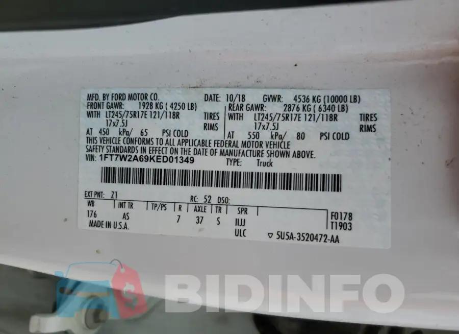 1FT7W2A69KED01349 Photo# 12