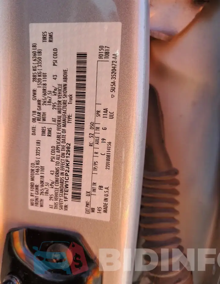 1FTEW1CP2JKF12982 Photo# 13