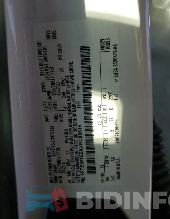 1FTEW1E5XJKC88615 Photo# 12