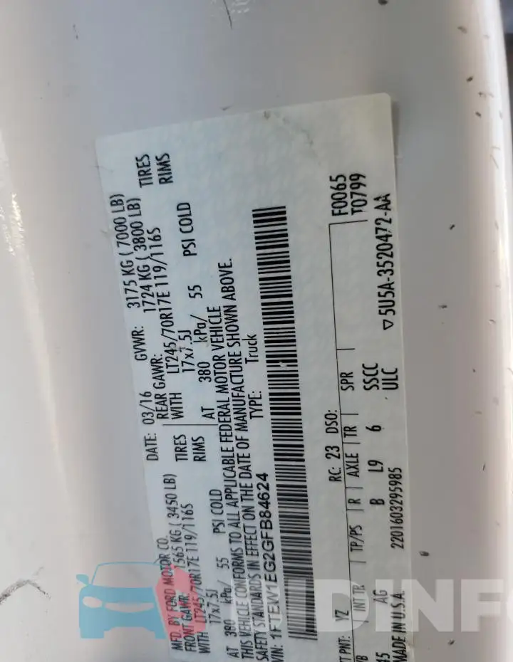 1FTEW1EG2GFB84624 Photo# 12