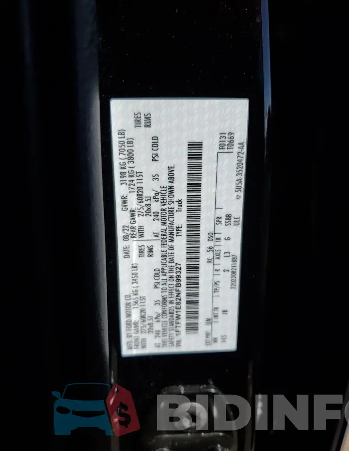 1FTFW1E82NFB99327 Photo# 12