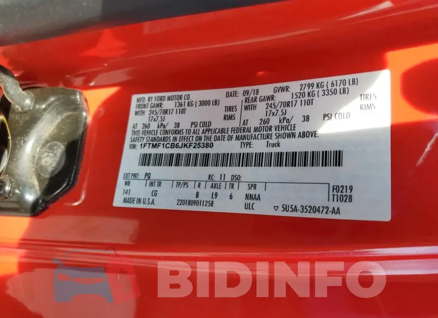 1FTMF1CB6JKF25380 Photo# 12