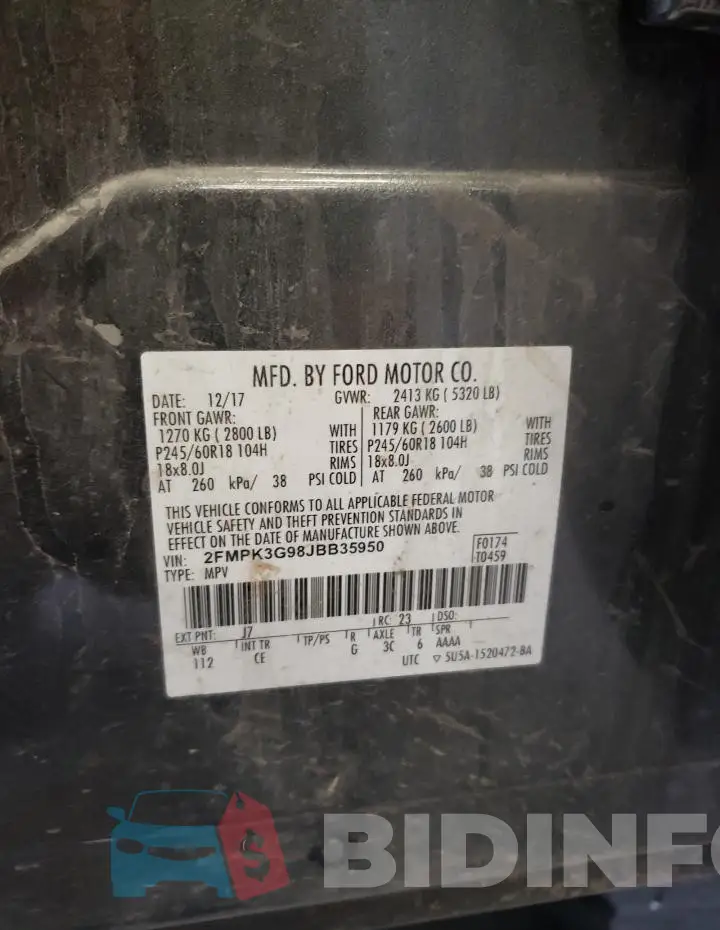 2FMPK3G98JBB35950 Photo# 13