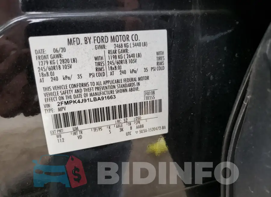 2FMPK4J91LBA91663 Photo# 13