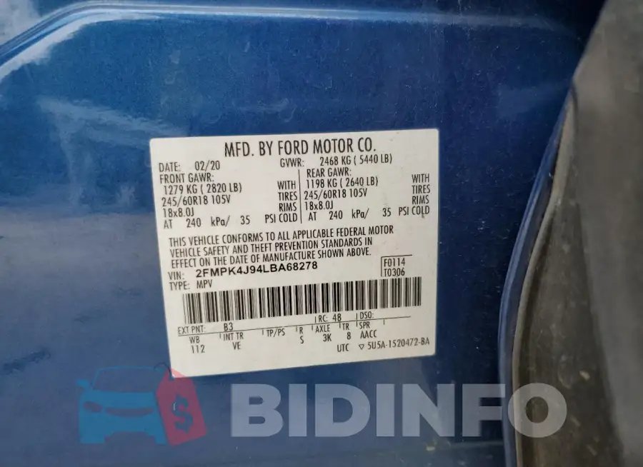 2FMPK4J94LBA68278 Photo# 13
