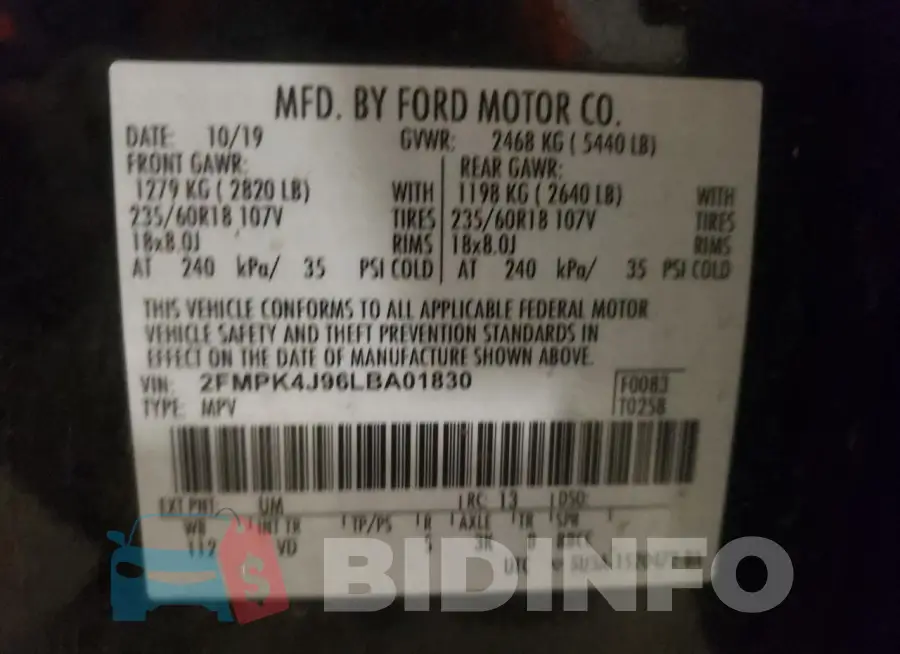 2FMPK4J96LBA01830 Photo# 13