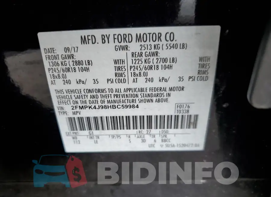 2FMPK4J98HBC59984 Photo# 13