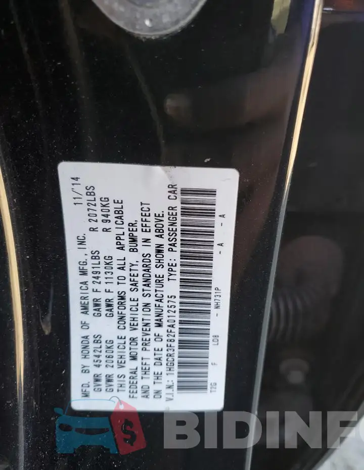 1HGCR3F82FA012575 Photo# 12