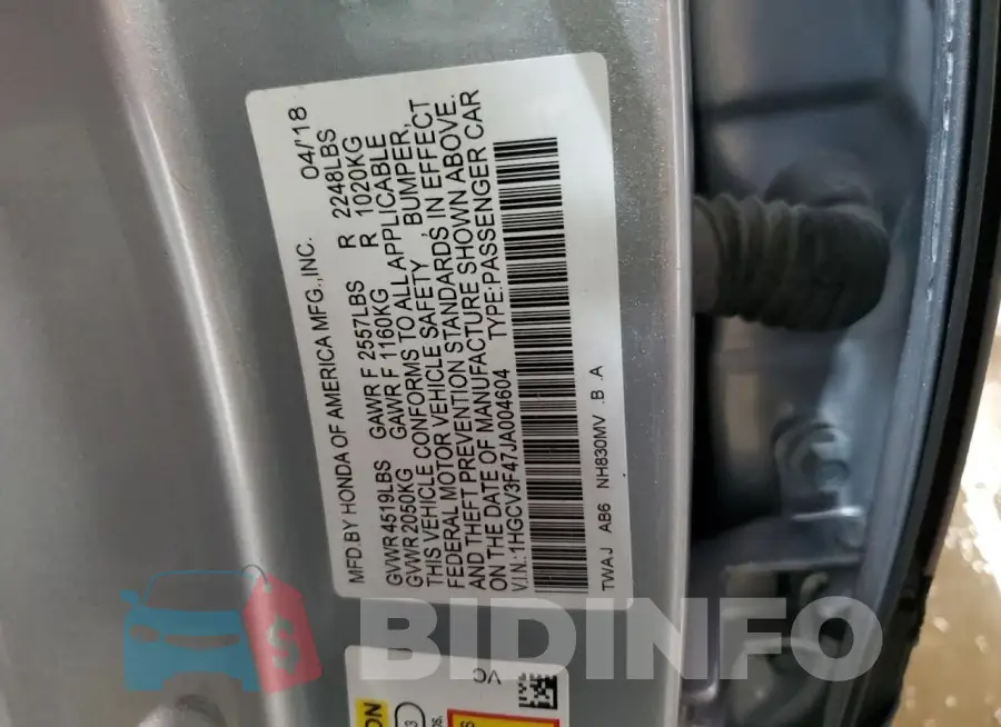 1HGCV3F47JA004604 Photo# 12