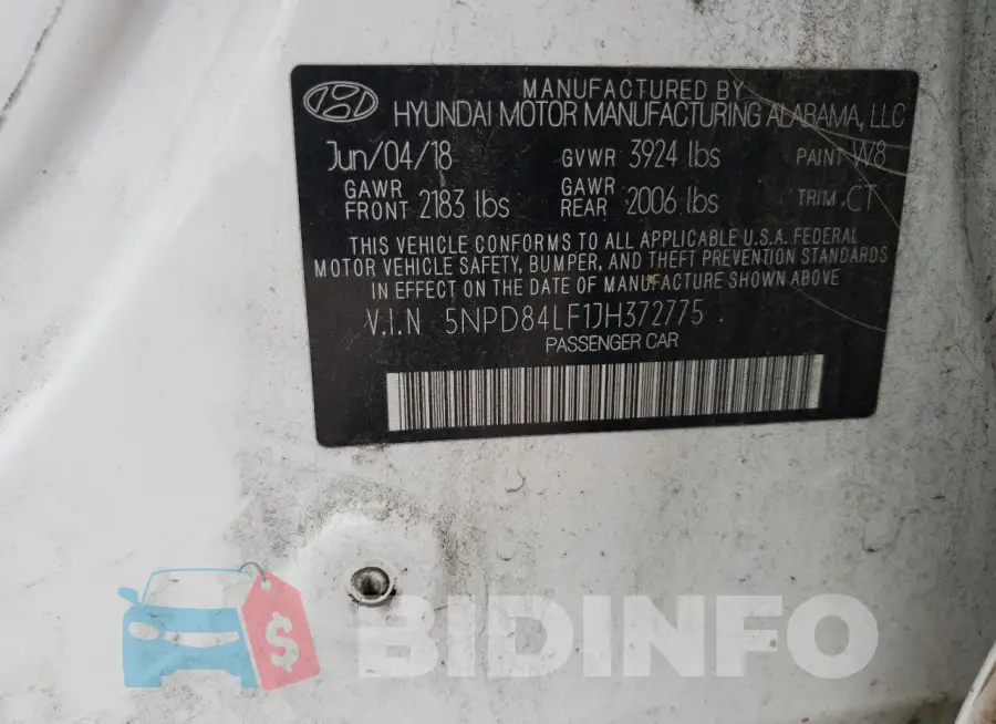 5NPD84LF1JH372775 Photo# 13