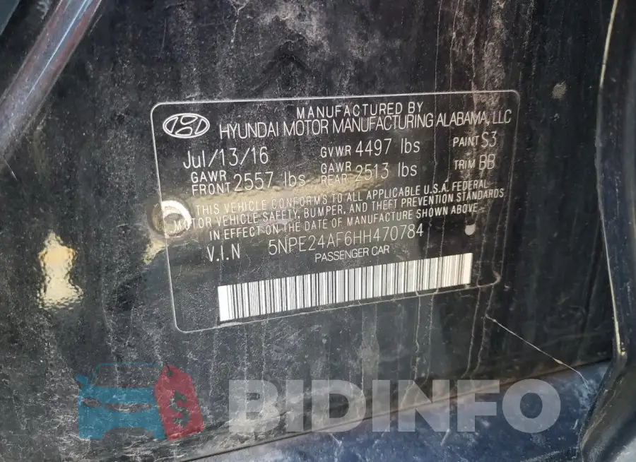 5NPE24AF6HH470784 Photo# 12