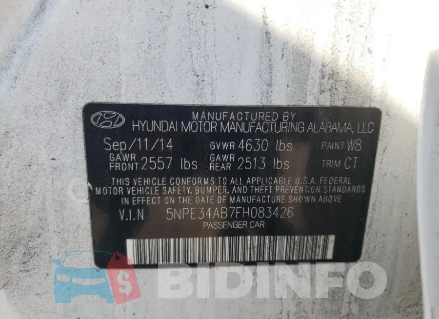 5NPE34AB7FH083426 Photo# 12