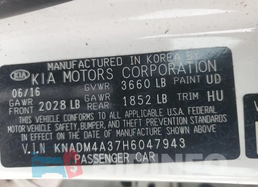 KNADM4A37H6047943 Photo# 13