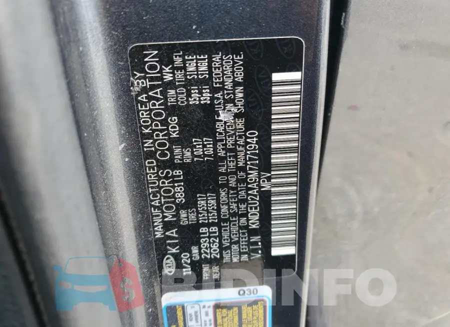 KNDEU2AA9M7171940 Photo# 13