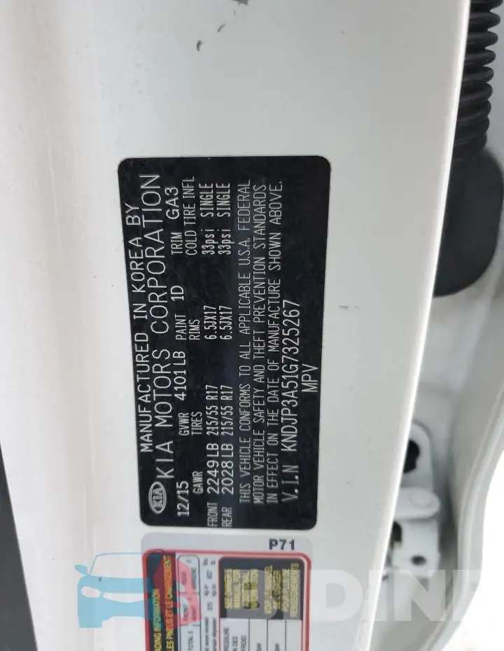 KNDJP3A51G7325267 Photo# 14
