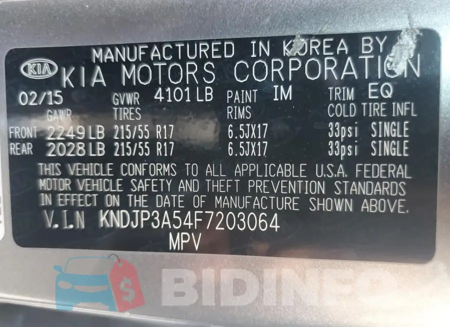 KNDJP3A54F7203064 Photo# 12