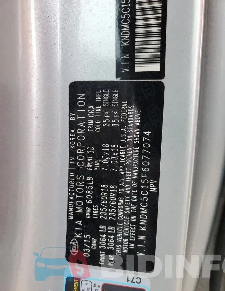 KNDMC5C15F6077074 Photo# 13