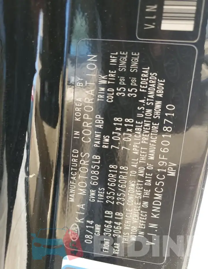 KNDMC5C19F6018710 Photo# 14