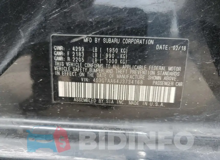4S3GTAA64J3734168 Photo# 12