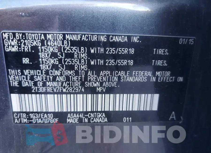 2T3DFREV7FW282974 Photo# 13