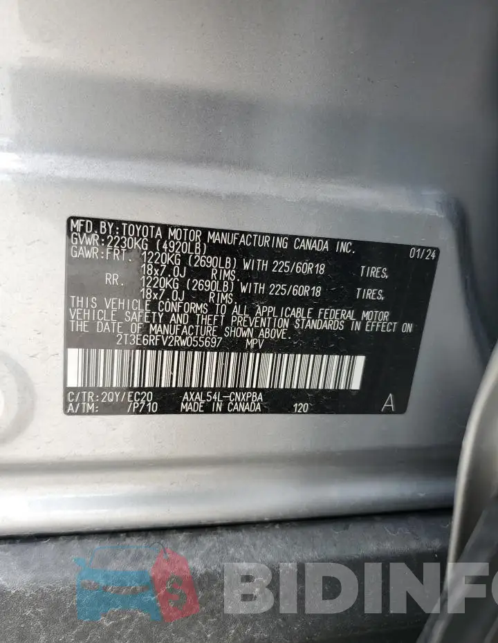 2T3E6RFV2RW055697 Photo# 13