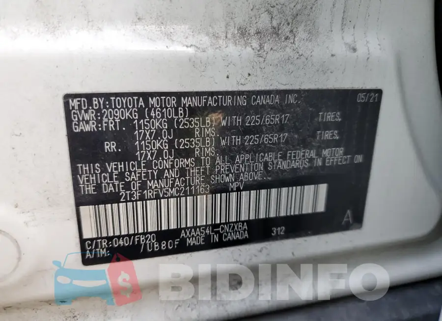 2T3F1RFV5MC211163 Photo# 13