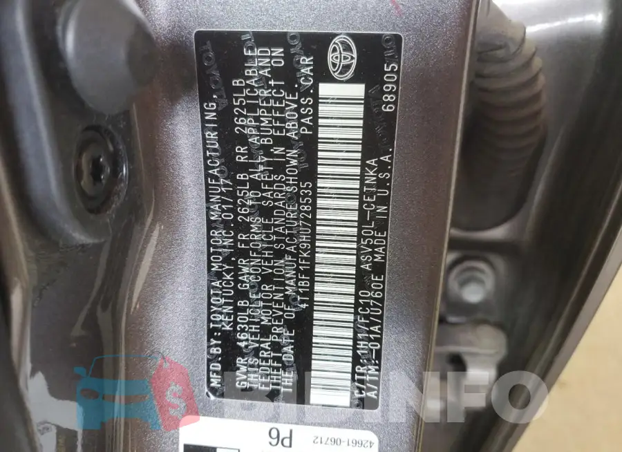 4T1BF1FK9HU728535 Photo# 13